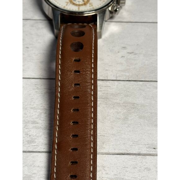 NEW Invicta 16010 Men's S1 Rally Chronograph White Dial Brown Leather SS Watch - Picture 3 of 6